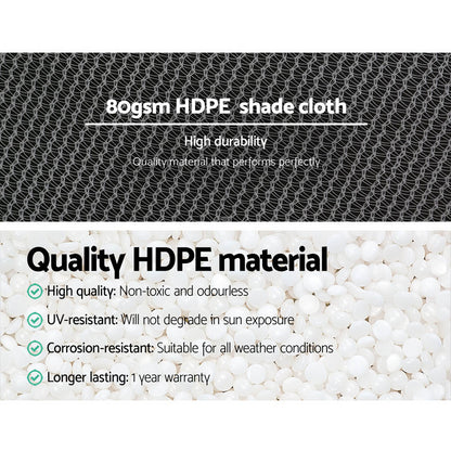 Instahut 30% Shade Cloth 3.66x10m Shadecloth Wide Heavy Duty White SH-CL-366X100-80-R-WH