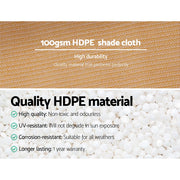 Instahut 50% Shade Cloth 3.66x20m Shadecloth Sail Heavy Duty Beige SH-CL-366X200-100-BE
