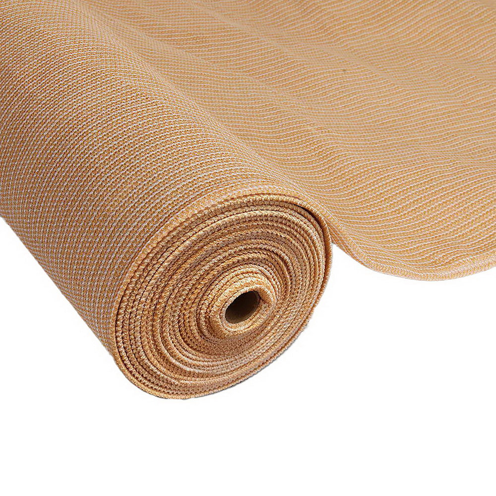 Instahut 50% Shade Cloth 3.66x20m Shadecloth Sail Heavy Duty Beige SH-CL-366X200-100-BE