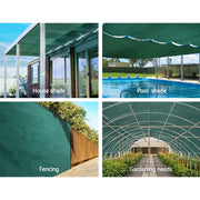 Instahut 50% Shade Cloth 3.66x20m Shadecloth Wide Heavy Duty Green SH-CL-366X200-100-R-GR