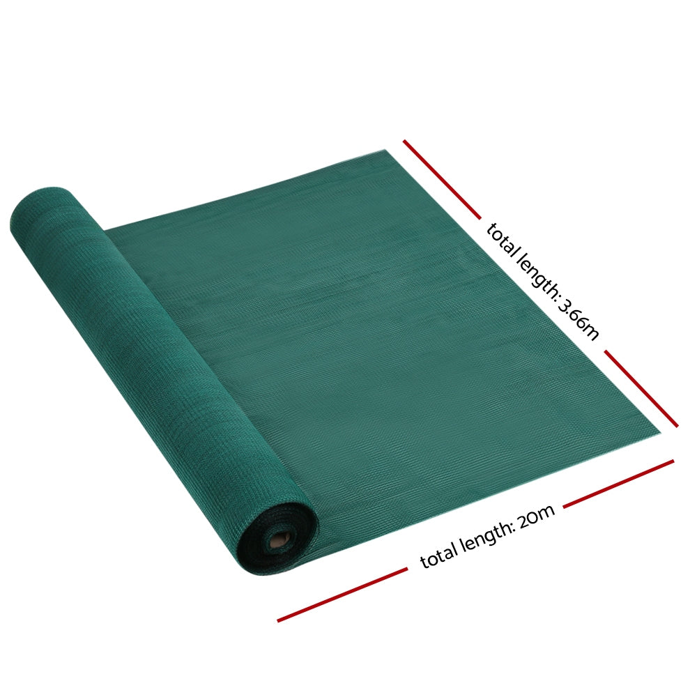 Instahut 30% Shade Cloth 3.66x20m Shadecloth Wide Heavy Duty Green SH-CL-366X200-80-R-GR
