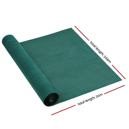 Instahut 30% Shade Cloth 3.66x20m Shadecloth Wide Heavy Duty Green SH-CL-366X200-80-R-GR