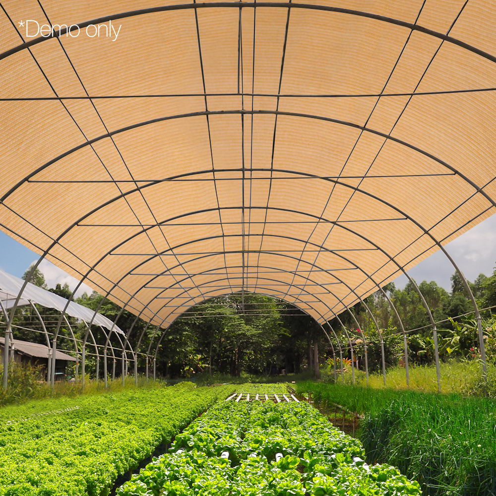 Instahut 50% Shade Cloth 3.66x30m Shadecloth Sail Heavy Duty Beige SH-CL-366X300-100-BE