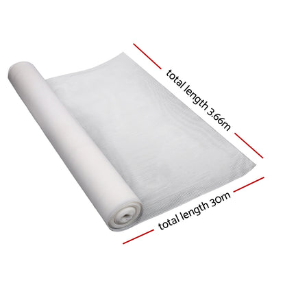 Instahut 50% Shade Cloth 3.66x30m Shadecloth Wide Heavy Duty White SH-CL-366X300-100-R-WH