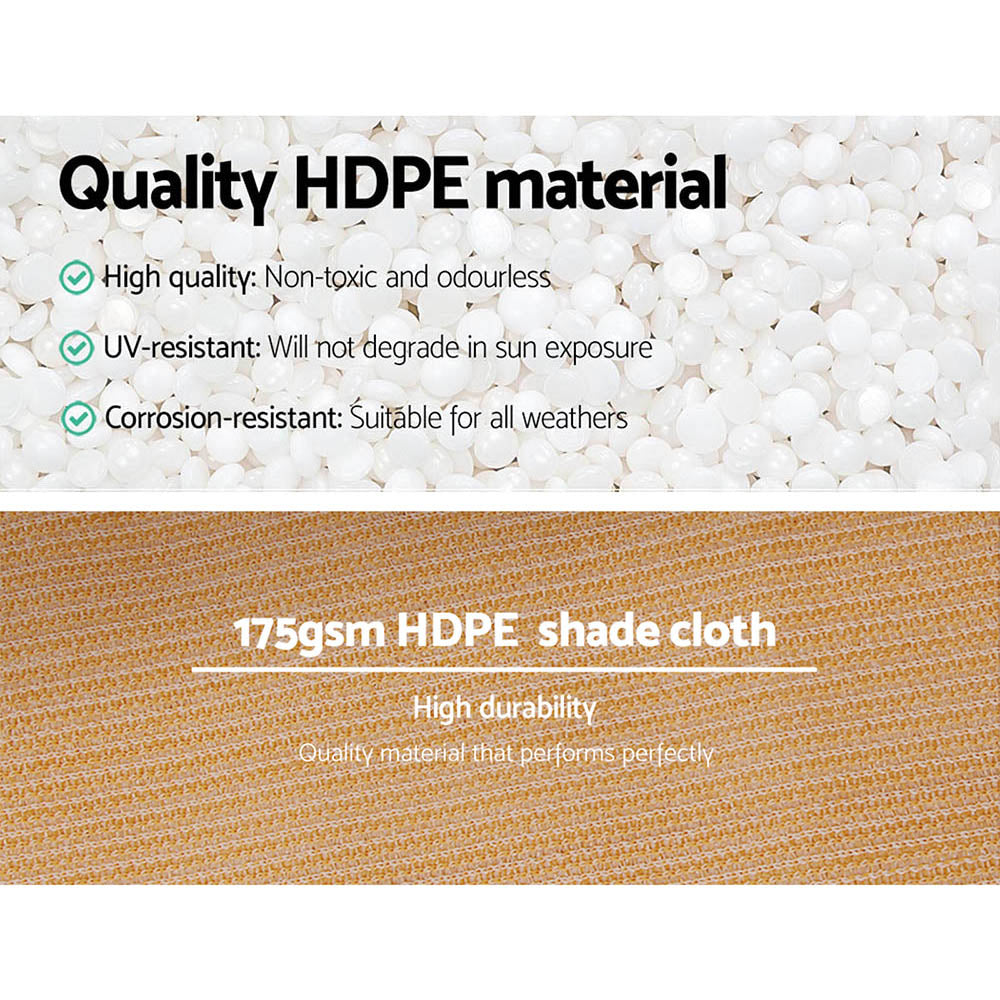 Instahut 70% Shade Cloth 3.66x30m Shadecloth Sail Heavy Duty Beige SH-CL-366X300-175-BE