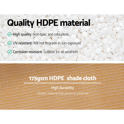 Instahut 70% Shade Cloth 3.66x30m Shadecloth Sail Heavy Duty Beige SH-CL-366X300-175-BE