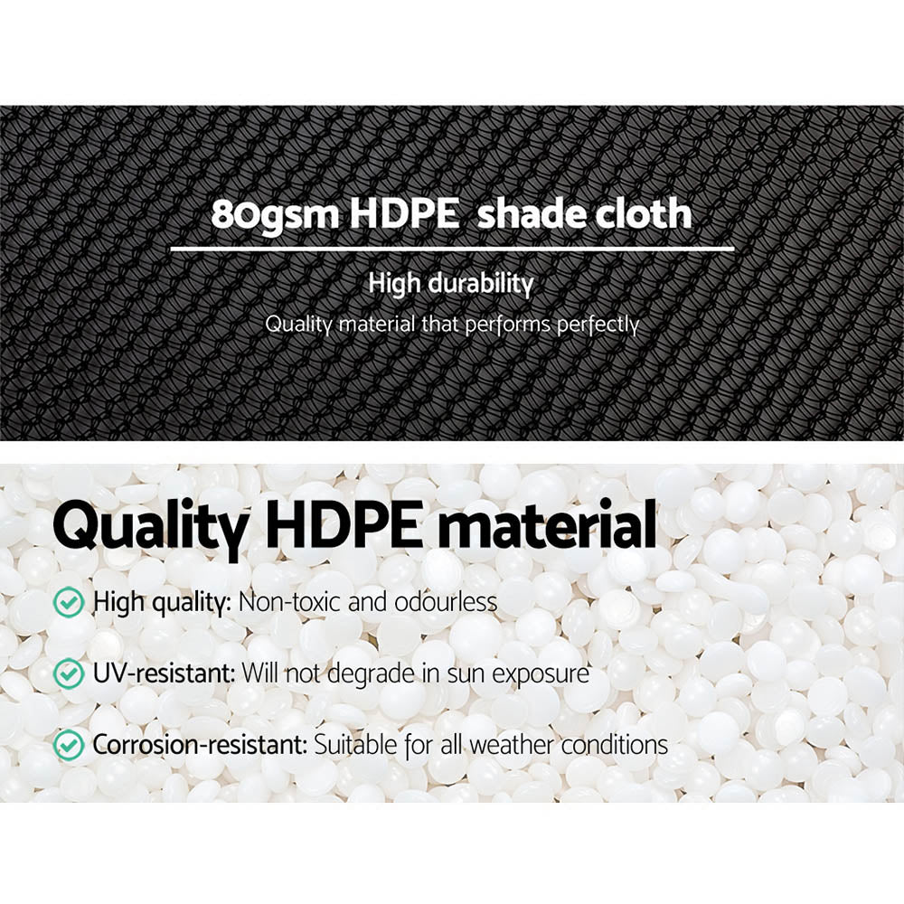 Instahut 30% Shade Cloth 3.66x30m Shadecloth Wide Heavy Duty Black SH-CL-366X300-80-R-BK