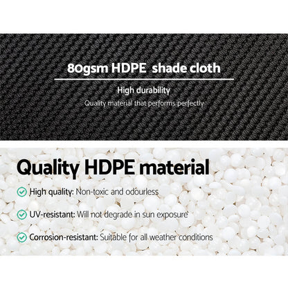 Instahut 30% Shade Cloth 3.66x30m Shadecloth Wide Heavy Duty Black SH-CL-366X300-80-R-BK
