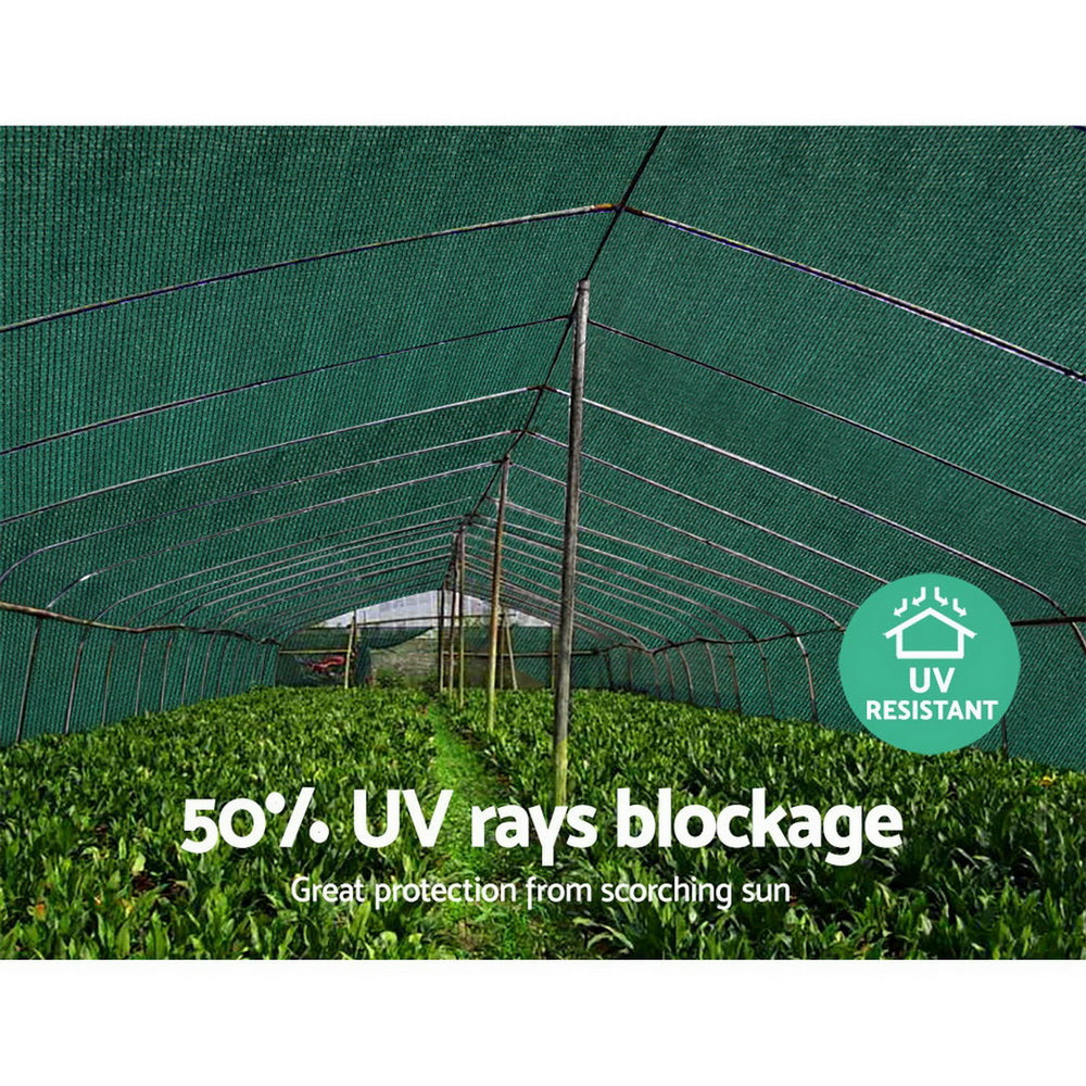 Instahut 50% Shade Cloth 1.83x20m Shadecloth Sail Heavy Duty Green SH-CL-DL-183X200-100-GR