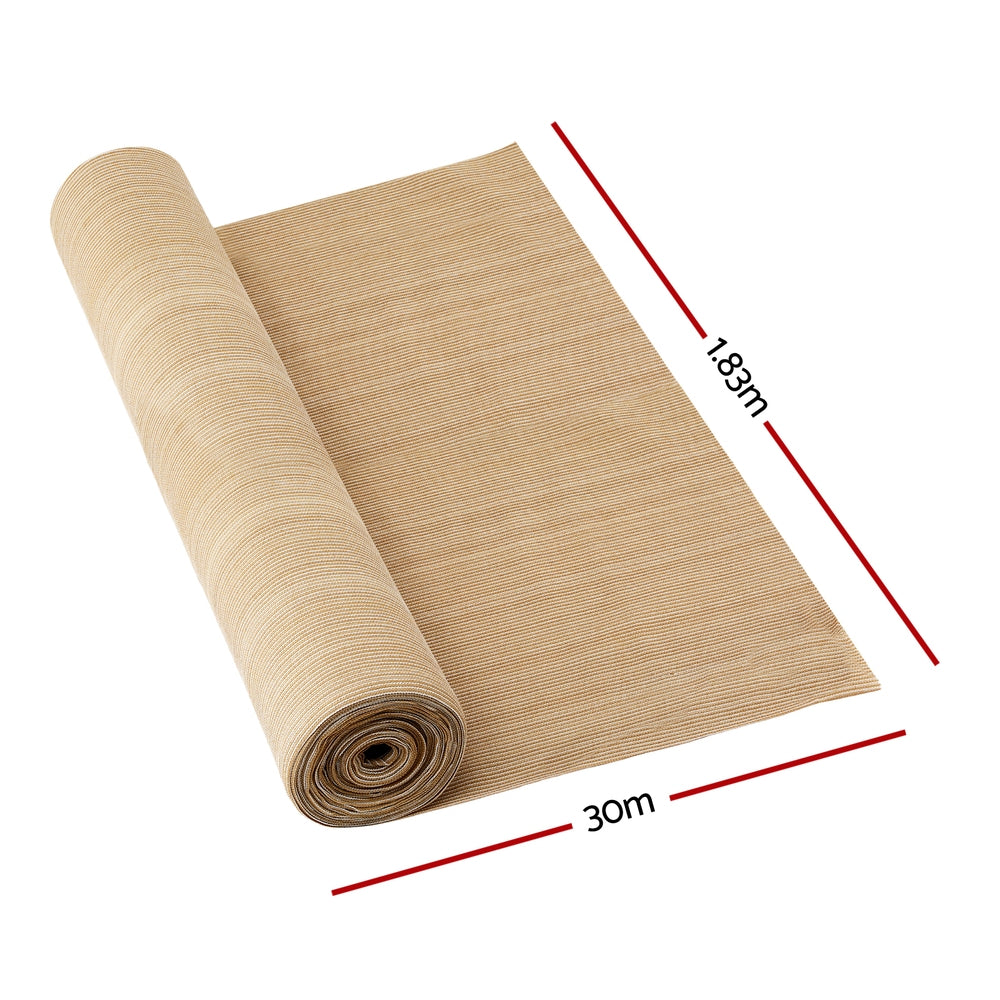 Instahut 90% Shade Cloth 1.83x30m Shadecloth Sail BE SH-CL-DL-183X300-195-BE