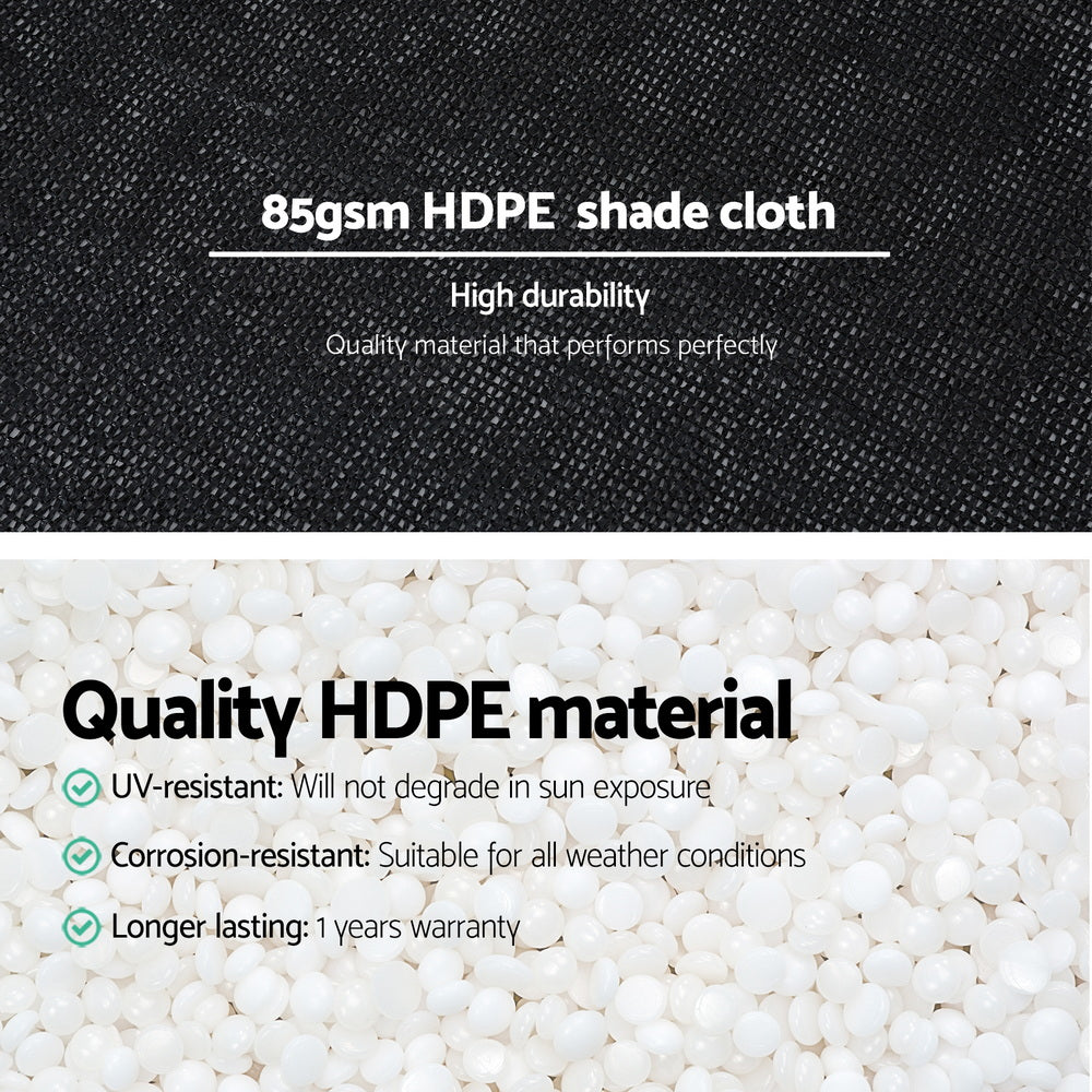 Instahut Shade Cloth Sun Shade Fabric Patio UV Resistant Black 10x2m SH-CL-DL-2X10M-85-BK