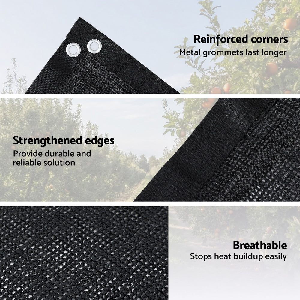 Instahut Shade Cloth Sun Shade Fabric Patio UV Resistant Black 10x2m SH-CL-DL-2X10M-85-BK
