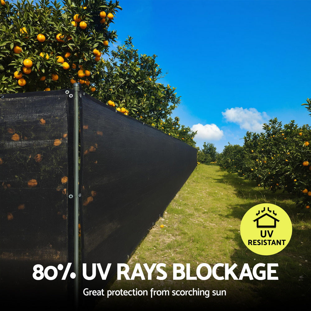 Instahut Shade Cloth Sun Shade Fabric Patio UV Resistant Black 10x2m SH-CL-DL-2X10M-85-BK