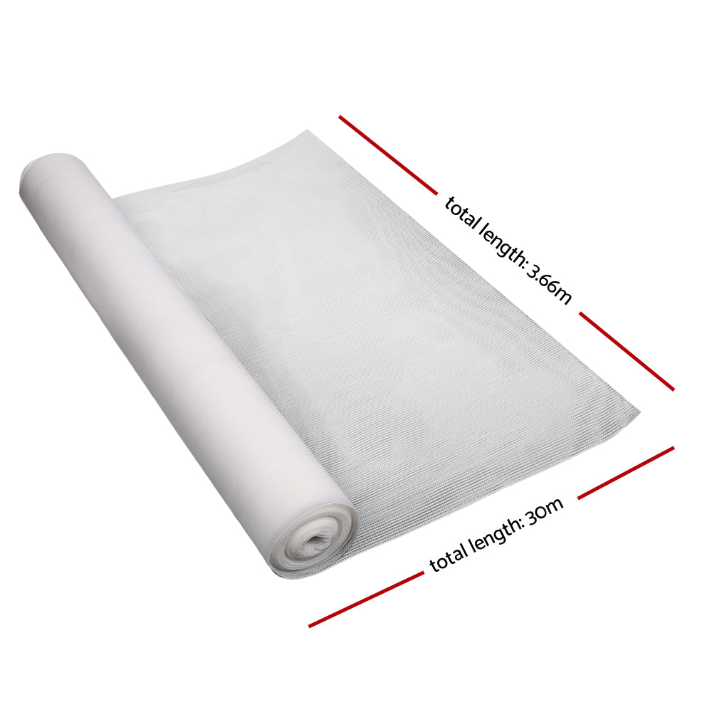 Instahut 90% Shade Cloth 3.66x30m Shadecloth Wide Heavy Duty White SH-CL-DL-366X300-195-R-WH