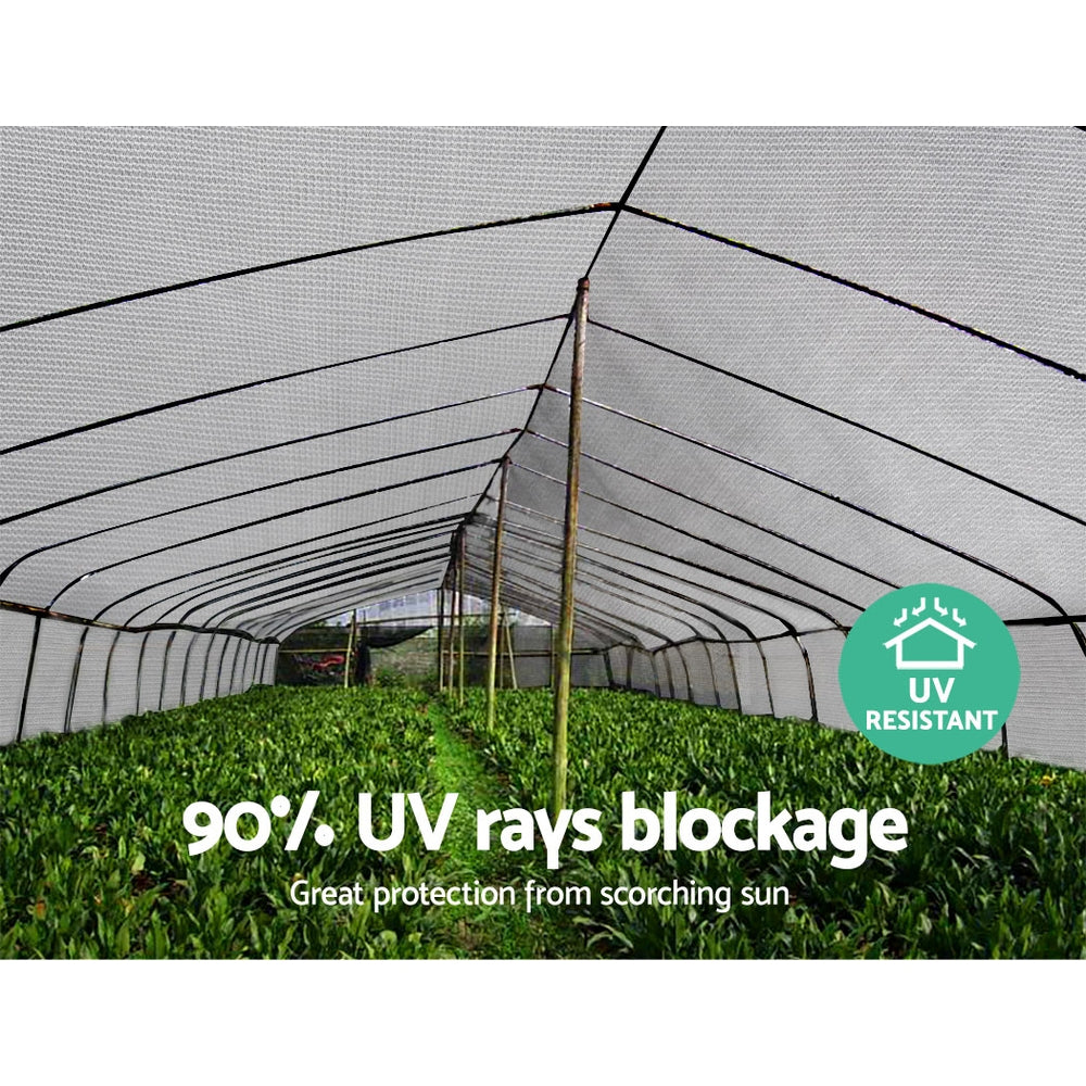 Instahut 90% Shade Cloth 3.66x30m Shadecloth Wide Heavy Duty White SH-CL-DL-366X300-195-R-WH