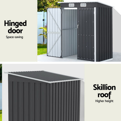 Giantz Garden Shed 1.62x1M Outdoor Storage Tool Workshop House Shelter SHED-FLAT-3X5-2DOOR-AB