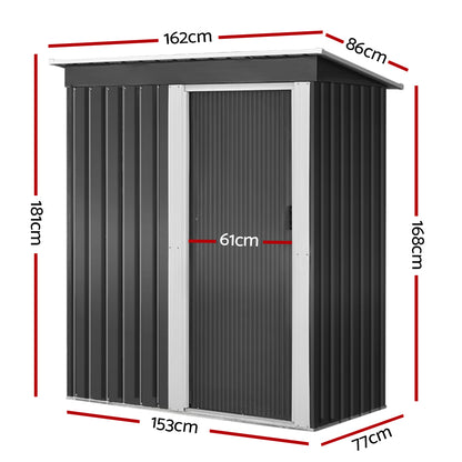Giantz Garden Shed 1.62x0.86M Sheds Outdoor Storage Tool Workshop House Shelter Sliding Door SHED-FLAT-3X5-AB
