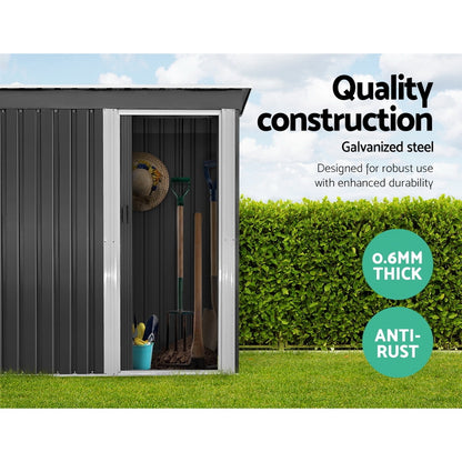 Giantz Garden Shed 1.62x0.86M Sheds Outdoor Storage Tool Workshop House Shelter Sliding Door SHED-FLAT-3X5-AB