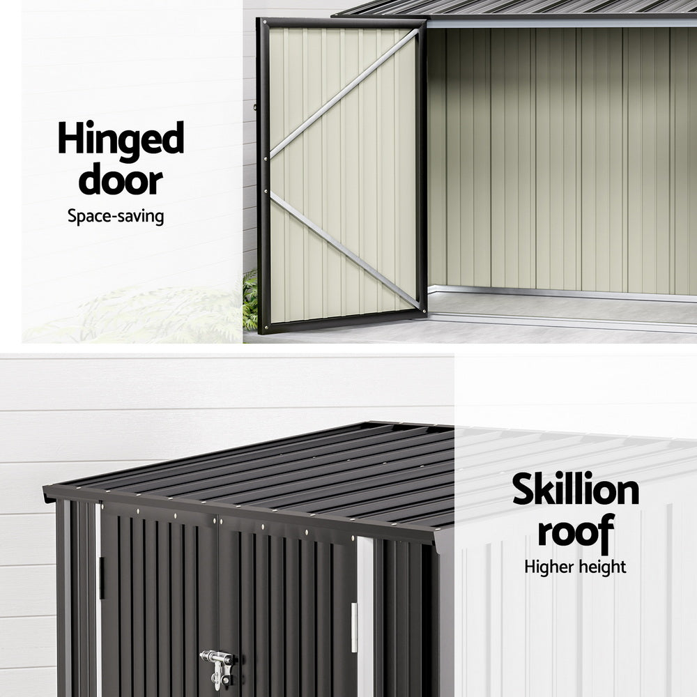 Giantz Garden Shed 2.22x0.91M Bike Sheds Outdoor Storage Tool Workshop House Shelter Double Door SHED-FLAT-3X8-AB