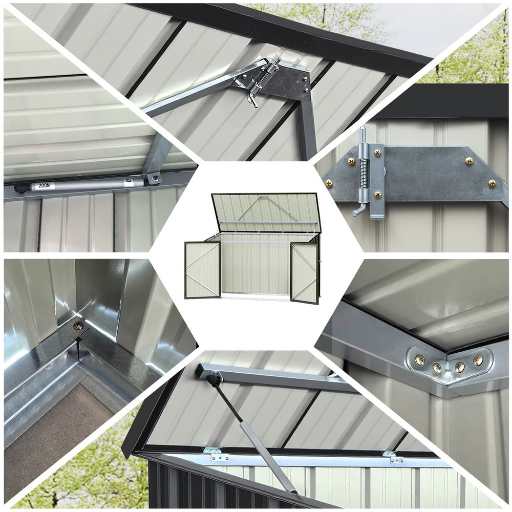 Giantz Garden Shed 2.22x0.91M Bike Sheds Outdoor Storage Tool Workshop House Shelter Double Door SHED-FLAT-3X8-AB