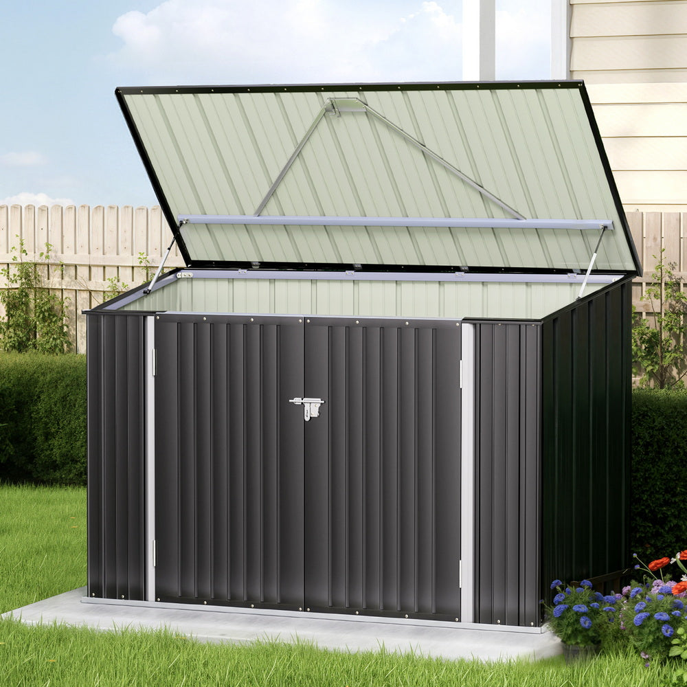 Giantz Garden Shed 2.22x0.91M Bike Sheds Outdoor Storage Tool Workshop House Shelter Double Door SHED-FLAT-3X8-AB