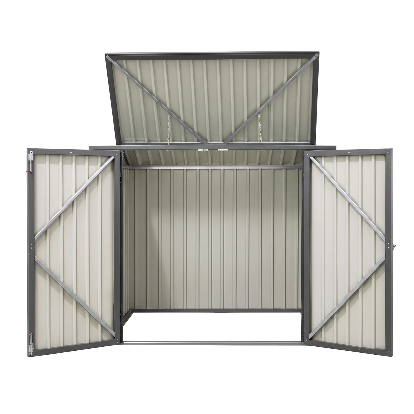 Giantz Garden Shed Wheelie Bin Storage Enclosure Outdoor Lockable Steel Cabinet SHED-FLAT-4X5-GR-AB