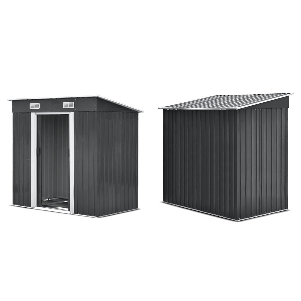 Giantz Garden Shed 1.94x1.21M w/Metal Base Sheds Outdoor Storage Tool Steel House Sliding Door SHED-FLAT-4X6-BASE-ABC