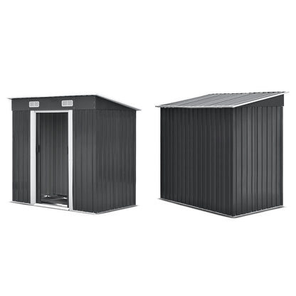 Giantz Garden Shed 1.94x1.21M w/Metal Base Sheds Outdoor Storage Tool Steel House Sliding Door SHED-FLAT-4X6-BASE-ABC