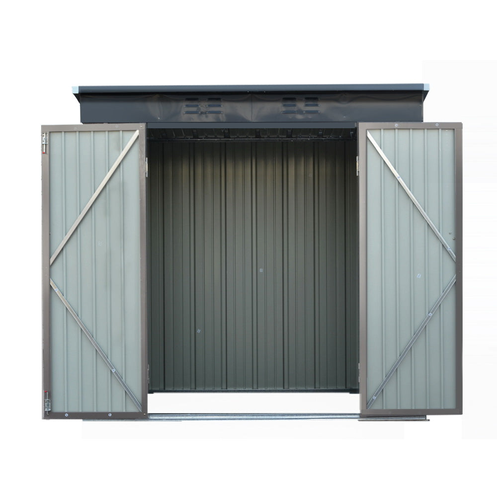 Giantz Garden Shed 1.95x1.31M Sheds Outdoor Storage Steel Workshop House Tool Double Door SHED-FLAT-4X6-BR-ABC