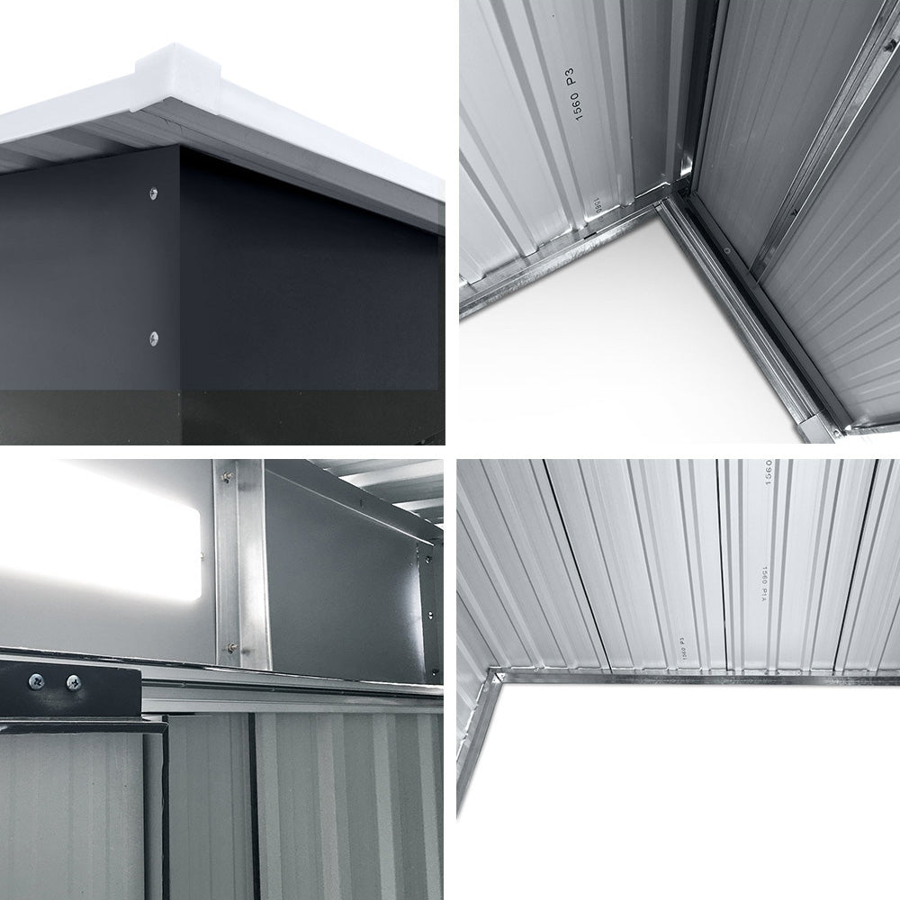 Giantz Garden Shed 2.38x1.31M Sheds Outdoor Storage Tool Metal Workshop Shelter Sliding Door SHED-FLAT-4X8-ABC