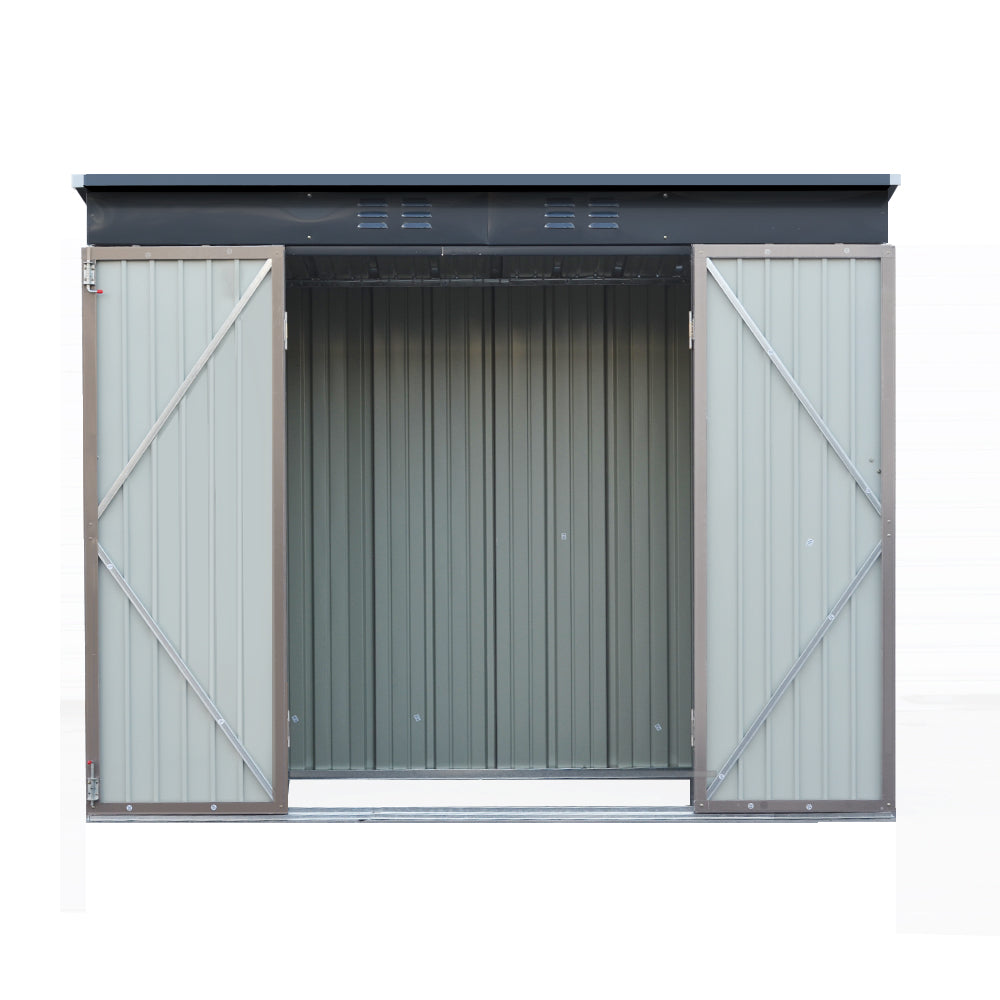 Giantz Garden Shed 2.31x1.31M Sheds Outdoor Storage Tool Metal Workshop Shelter Double Door SHED-FLAT-4X8-BR-ABC