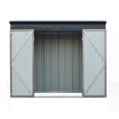 Giantz Garden Shed 2.31x1.31M Sheds Outdoor Storage Tool Metal Workshop Shelter Double Door SHED-FLAT-4X8-BR-ABC