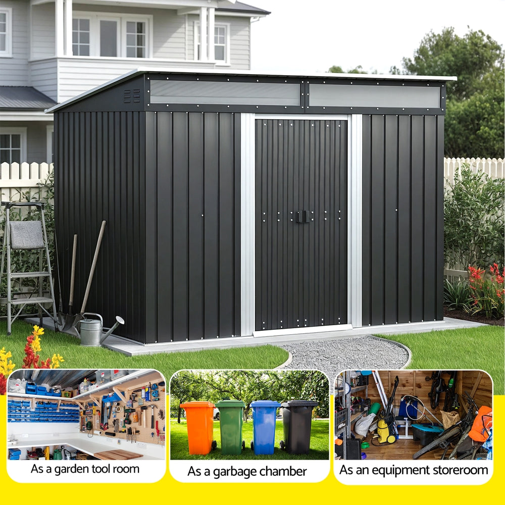 Giantz Garden Shed Outdoor Storage 2.60x1.95M Tool Sheds Workshop House Shelter SHED-FLAT-6X9-ABC