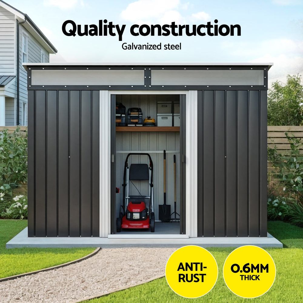Giantz Garden Shed Outdoor Storage 2.60x1.95M Tool Sheds Workshop House Shelter SHED-FLAT-6X9-ABC
