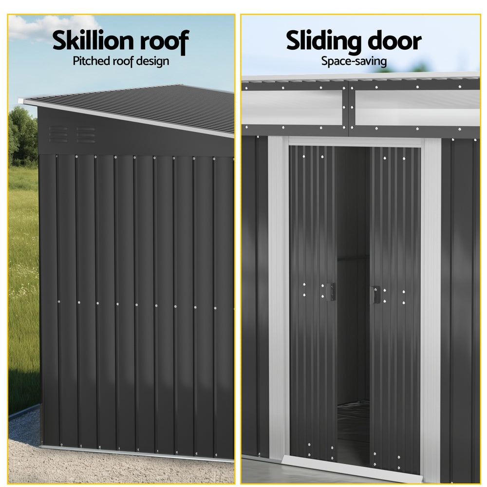 Giantz Garden Shed Outdoor Storage 2.60x1.95M Tool Sheds Workshop House Shelter SHED-FLAT-6X9-ABC