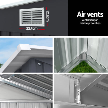 Giantz Garden Shed Sheds Outdoor Storage 2.06x2.03M Tool Workshop House Shelter SHED-FLAT-7X7-ABC