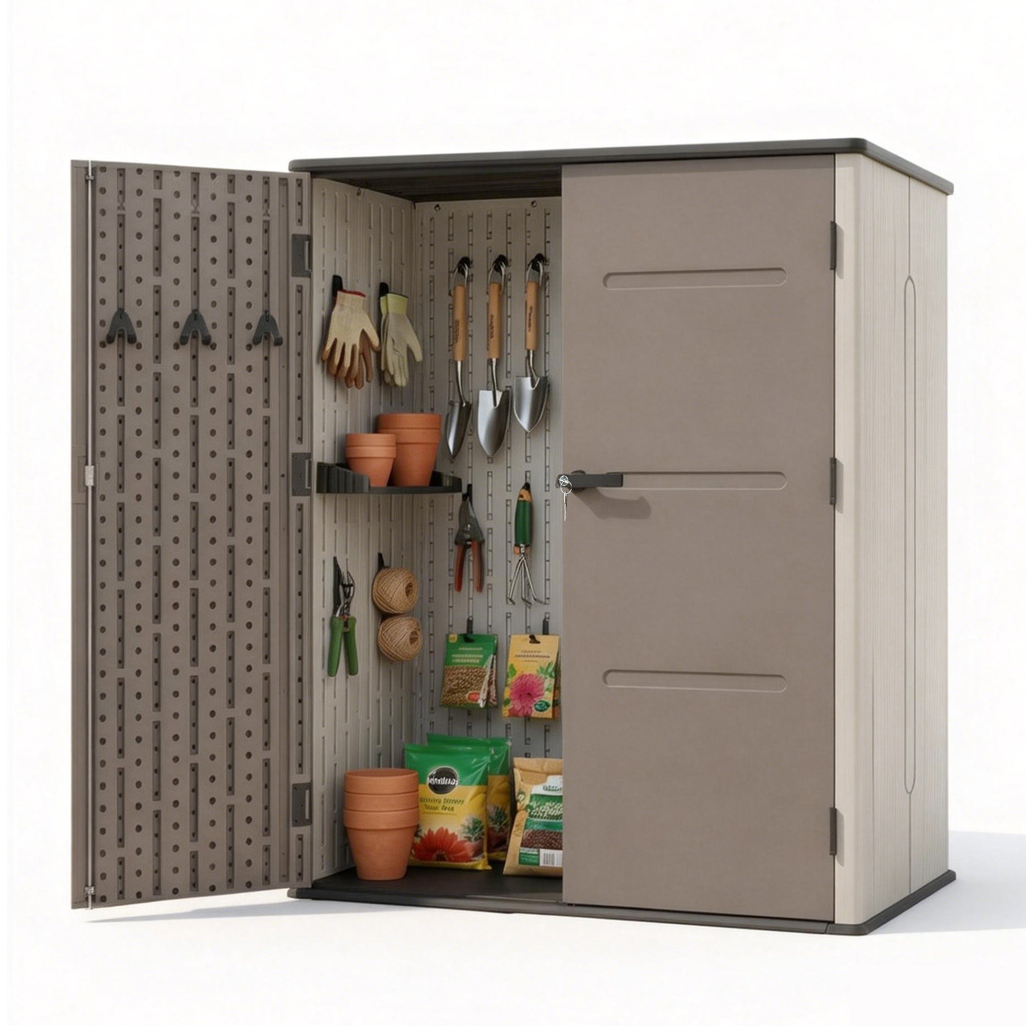 Giantz Garden Shed Outdoor Storage Shed Tool Workshop with Lockable Doors SHED-FLAT-P-3X5-BR-AB