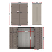 Giantz Garden Shed Outdoor Storage Shed Tool Workshop with Lockable Doors SHED-FLAT-P-3X5-BR-AB