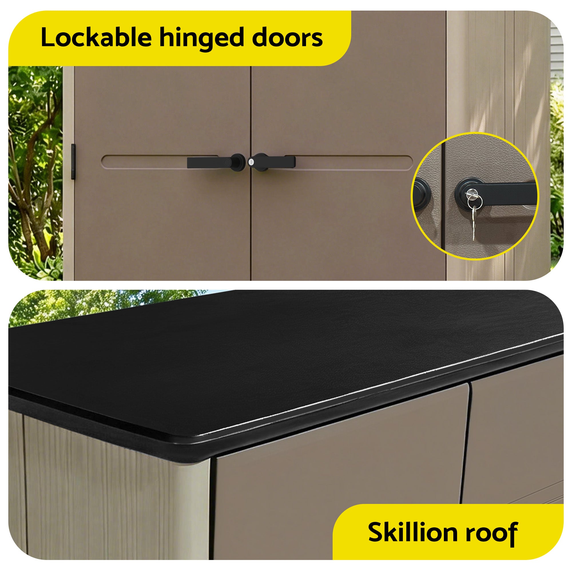 Giantz Garden Shed Outdoor Storage Shed Tool Workshop with Lockable Doors SHED-FLAT-P-3X5-BR-AB