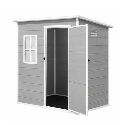 Giantz Garden Shed Outdoor Storage Box 1.87x1.28M Resin Tool Shed Backyard Grey