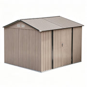 Giantz 3X3M Garden Shed Outdoor Storage Backyard Tool Shed Galvanized Steel Brown SHED-GAB-10X10-BR-ABCD