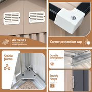 Giantz 3X3M Garden Shed Outdoor Storage Backyard Tool Shed Galvanized Steel Brown SHED-GAB-10X10-BR-ABCD