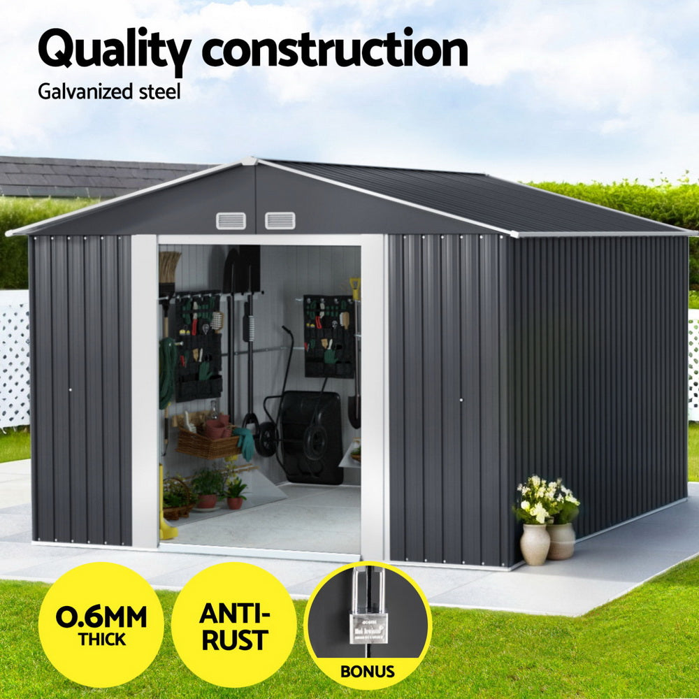 Giantz Garden Shed 3x3M Outdoor Storage Tool Workshop House Shelter SHED-GAB-10X10X7-ABC