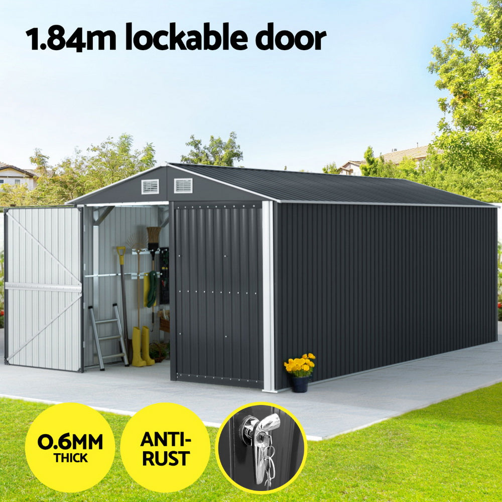 Giantz Garden Shed Sheds Outdoor Storage 3x5.38M Tool Workshop House Shelter SHED-GAB-10X18X8-ABCDEF