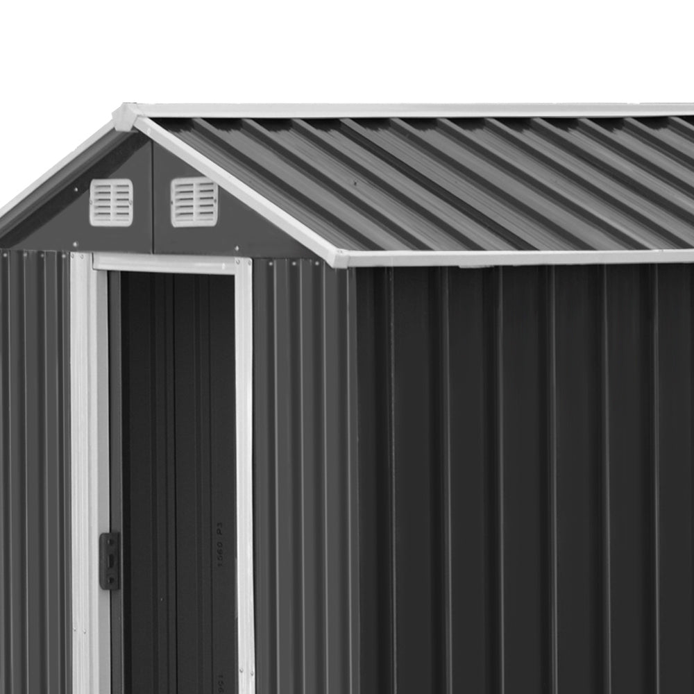 Giantz Garden Shed 2.6x3.9M w/Metal Base Sheds Outdoor Storage Workshop Tool Shelter Sliding Door SHED-GAB-12X8X6-BS-ABC