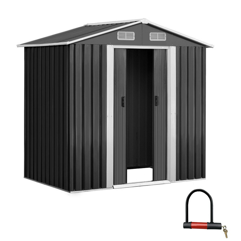 Giantz Garden Shed 1.96x1.32M Sheds Outdoor Storage Tool Workshop Metal Shelter Sliding Door SHED-GAB-4X6-ABC