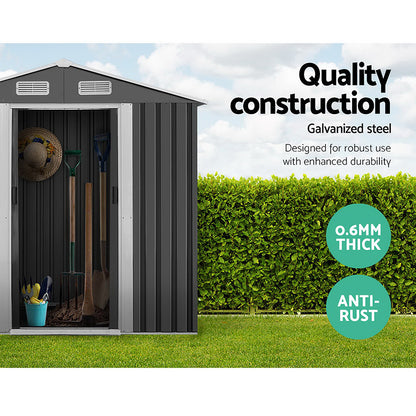 Giantz Garden Shed 1.96x1.32M Sheds Outdoor Storage Tool Workshop Metal Shelter Sliding Door SHED-GAB-4X6-ABC