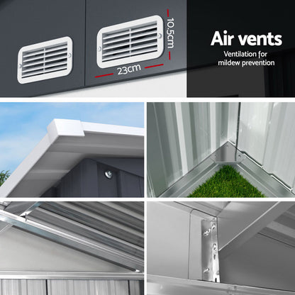 Giantz Garden Shed Outdoor Storage 2.15x1.3M Tool Workshop House Shelter Sliding Door SHED-GAB-4X7-AB