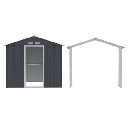 Giantz Garden Shed Outdoor Storage 2.15x1.74M Tool Workshop House w/Extension Kit SHED-GAB-4X7-AB-EXT