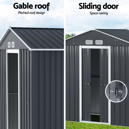 Giantz Garden Shed Outdoor Storage 2.15x1.74M Tool Workshop House w/Extension Kit SHED-GAB-4X7-AB-EXT